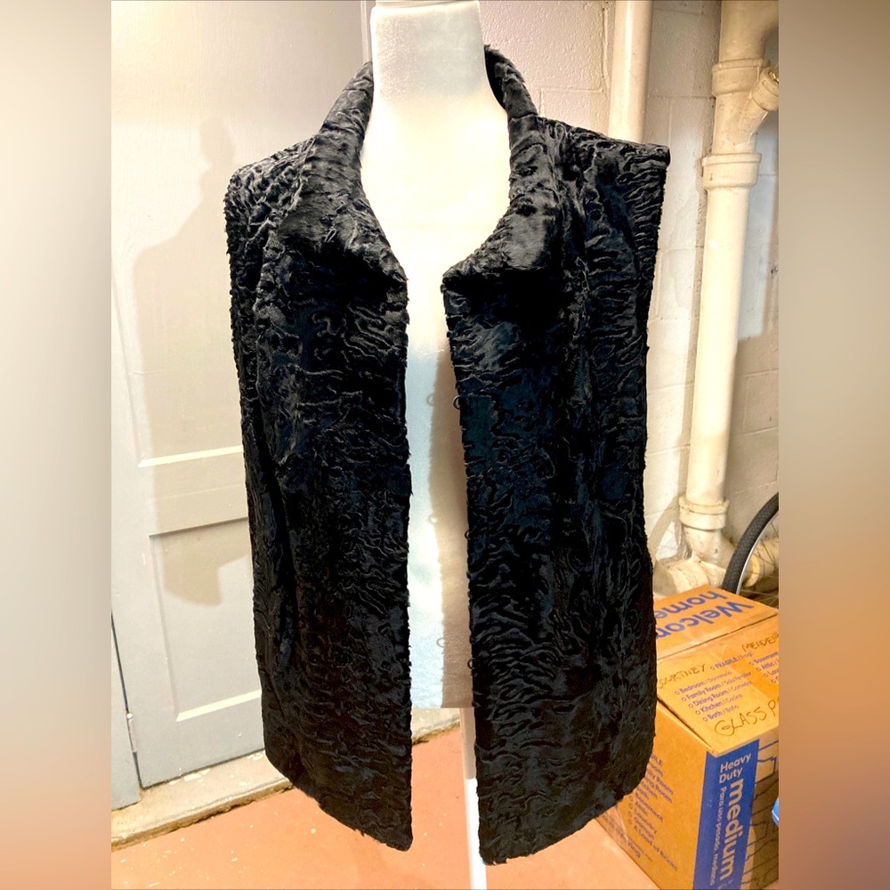 Vintage Dyed Black Swakara Fur Vest